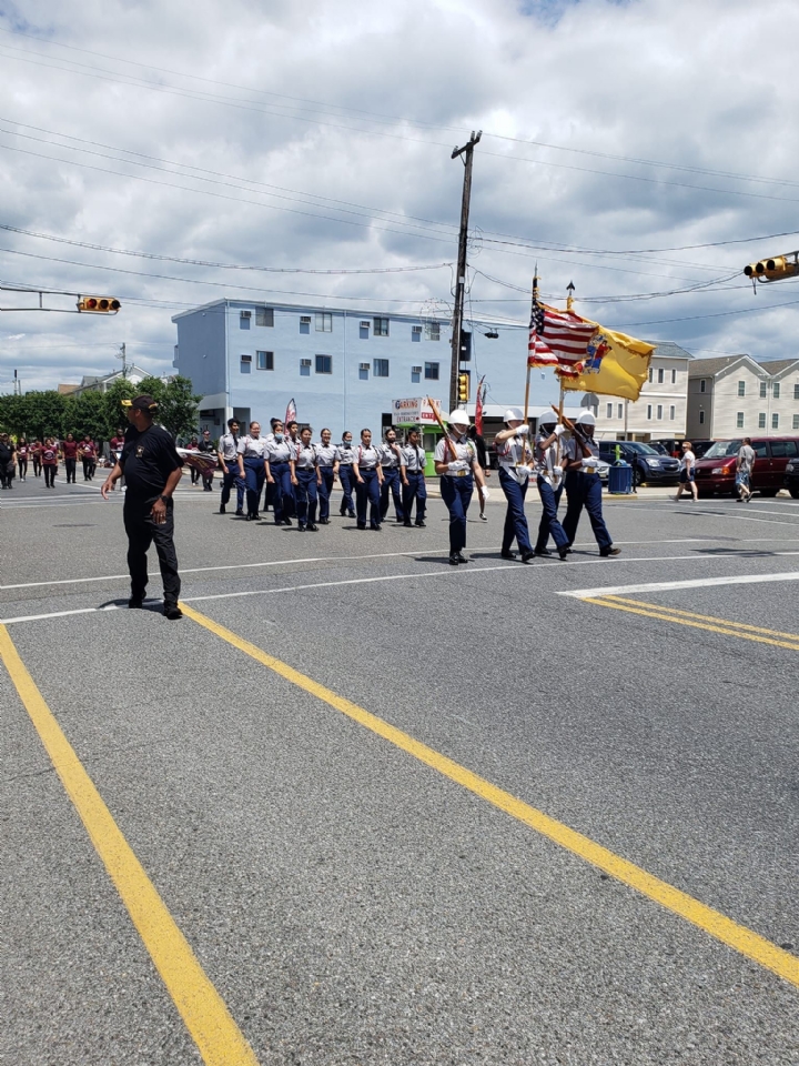 Here Comes the Proud Pleasantville JROTC! Winners of the Marching Unit Award!